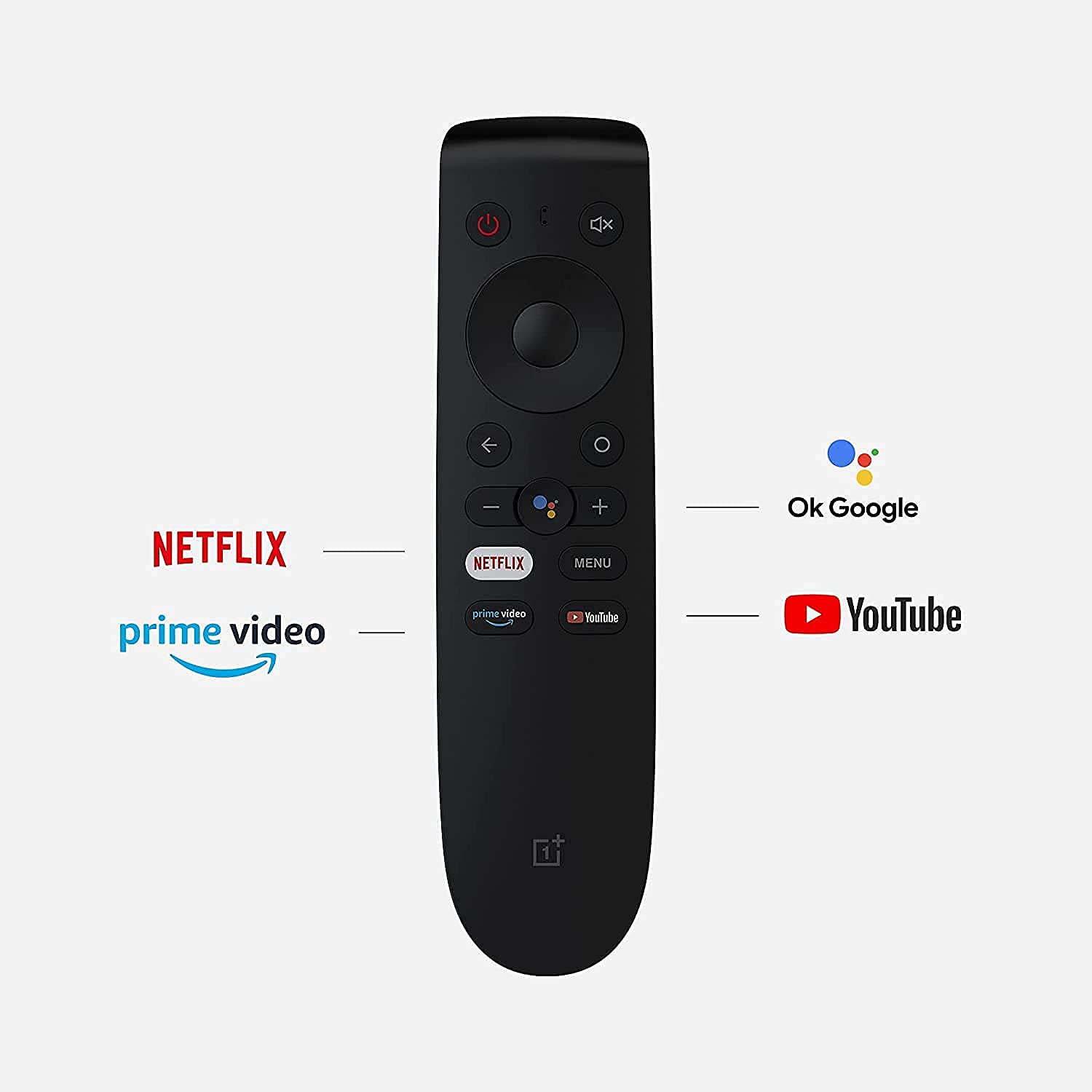 One Plus Tv Remote Control REMOTEX OnePlus Netflix & Prime Video Button Remote Control with Voice ...