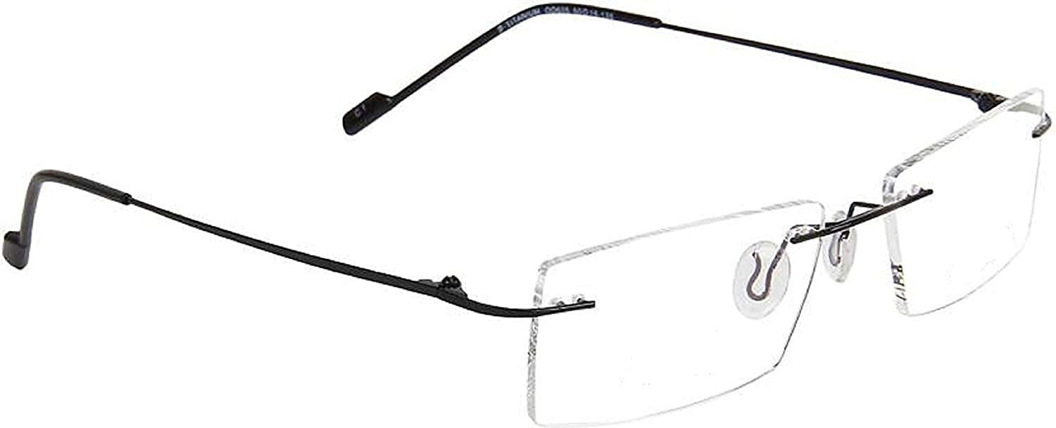 Optify® Rimless Black Premium Blue Cut Power Navigator Spectacles with ...