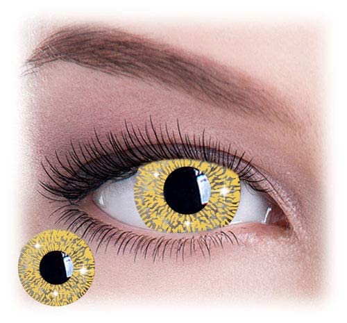 Optify Yearly Crazy Color Contact Lens (Zero Power-Gold-Pack of 1 ...
