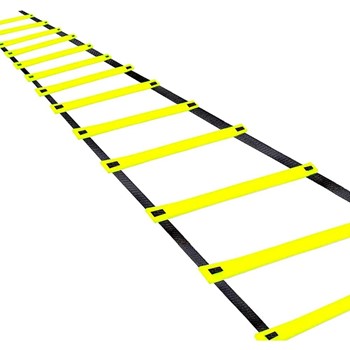 Fitfix® Super Speed Agility Ladder - Track and Field Sports Training for Football & Any Sports - 4 Meter Flat and Lightweight - Adjustable Yellow Rungs with Free Carry Bag