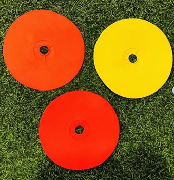 FITFIX TPE Sports Poly Spot Flat Cones Soccer Cones Field Court Markers Sit Spots Flat Discs Soccer Training Equipment Agility Practice– : Multiple Colors size 6 inch /150 mm (MIX 6 COLOURS)