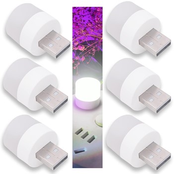 USB Night Light Mini Led Light Night Natural White Led USB Light Bulb White Pack of 6