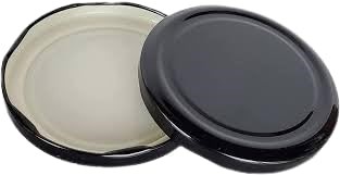 Flymaster Metal Lug Cap Lid for Glass Jars and Milk Bottles - 12 Pieces 42mm Black