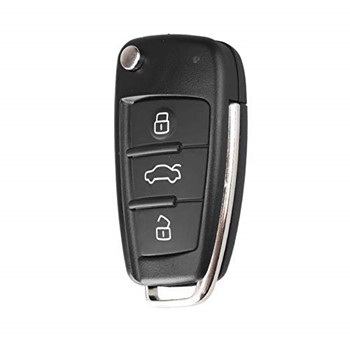 SLCe 3 Button Folding Remote Flip Car Key Case Shell Fob for Audi A2 A3 A4 A6 A6L A8 Q7 TT Key Fob Case Replacement (KEYPAD Audi)