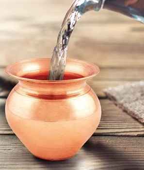 Copper Lota for Puja | Copper Kalash for Pooja Karwachauth (300 ml 1 Piece) for Diwali Wedding Mandir Room Temple Festival