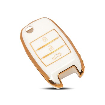 TPU Key Cover Compatible with KIA Seltos Carens. (White)