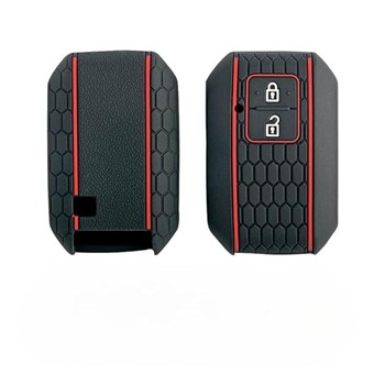Silicone Key Cover Compatible for Jimny Fronx Baleno 2019 Grand Vitara New Brezza 2022 Swift Ertiga XL6 DZire Ignis 2 Button Smart Key Black