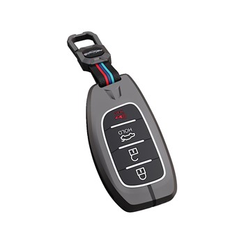 Waterproof Soft Silicon Car Case Holder Keychain & Full Protection Hyundai Creta 2020 Venue Alcazar 4 Button Metal Smart Car Key Cover for Hyundai Creta 2020 Venue Alcazar Pack of 1