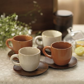 BHOR TEA RUST CUPS (Set of 2) Brown Color