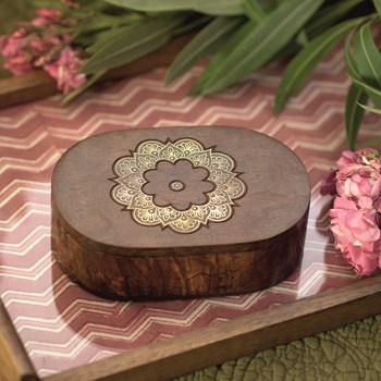 MANDALA OVAL TEA CADDY
