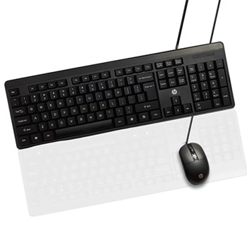 HP KM150 Wired Keyboard and Mouse Combo Full Size Keyboard 1600 DPI Ergonomic Optical Sensor Mouse Instant USB Plug and Play 12 Shortcut Keys Adjustable Slope Keyboard 3 Years Warranty