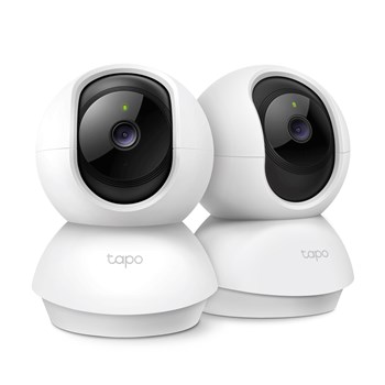Tapo C210 Pack of 2 360 Degree 3MP 2K 2304 Full HD 1296P Video Pan/Tilt Smart Wi-Fi Security Camera | Alexa Enabled | 2-Way Audio| Night Vision| Motion Detection | Indoor CCTV | Pack of 2|White