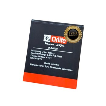 Orlife Original A6000 Mobile Battery for Lenovo A6000/BL242 | Lenovo A6000 Plus (2300 mAh) with 6 Month Replacement Warranty