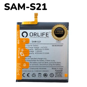 Orlife S21 Mobile Battery Samsung Galaxy S21 5G variants (SM-G991B- SM-G991B/DS- SM-G991U) ( 1 Year Replacement  Warranty )
