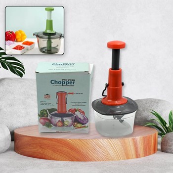 Manual Food Chopper (650ml): 3 Stainless Steel Blades  Locking System  Anti-Slip Base (X663)
