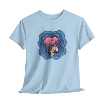 Particles Rain Design Printed Regular Fit T-Shirt Blue (in Alpha XL Regular Light Blue)