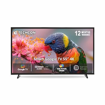"Techcon | Television | 139cm (55 Inch) 4K| 55""| Google TV| 4K| 2/16 GB| Wirless Voice Command"