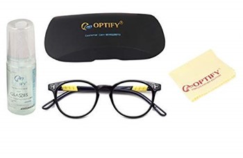 Optify® Distance Vision Oval Blue Light Blocking Glasses for Kid UV Protection Computer Eyewear Age 5-12 Years(-0.25)