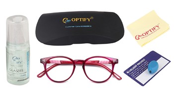 Optify® Distance Vision Oval Blue Light Blocking Glasses for Kid UV Protection Computer Eyewear Age 5-12 Years(-1.25)