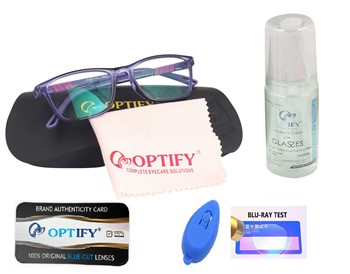 Optify® Distance Vision Rectangle Blue Light Blocking Glasses for Kid UV Protection Computer Eyewear Age 5-12 Years(-3.50)