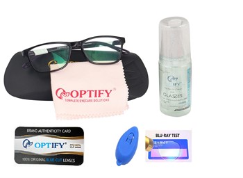 Optify® Distance Vision Rectangle Blue Light Blocking Glasses for Kid UV Protection Computer Eyewear Age 5-12 Years(-1.75)