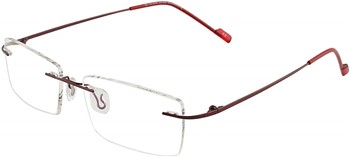 Optify® Rimless Red Premium Blue Cut Power Navigator Spectacles with Anti-glare for Eye Protection from UV by Computer Tablet Laptop Mobile (Unisex)(+3.50)