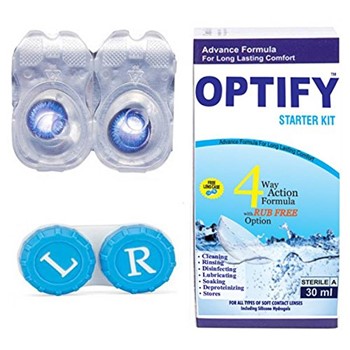 Optify Aquablue Monthly Color Contact Lens (Zero Power- Aquablue)