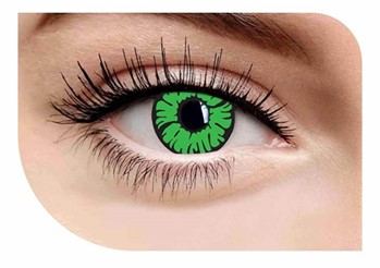 Optify Yearly Crazy Color Contact Lens (Zero Power-Green Goblin-Pack of 1)