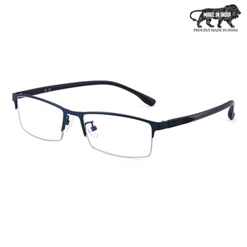 Optify® Half Rim Blue Cut Light Blocking Glasses Reduce Eye Strain Computer Video Game Eyeglasses Men Women Make In india