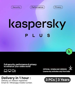 Kaspersky - Plus - 3 Users - 3 Years - Email & WhatsApp Number Delivery in 2 hours - No CD