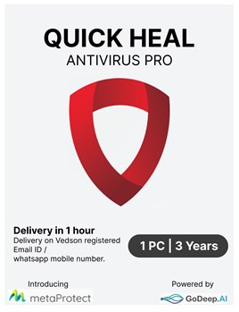 Quick Heal - Antivirus Pro - 1 User - 3 Years - Email & WhatsApp Number Delivery in 2 hours - No CD