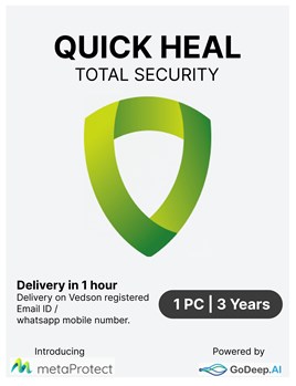 Quick Heal - Total Security - 1 User - 3 Years - Email & WhatsApp Number Delivery in 2 hours - No CD