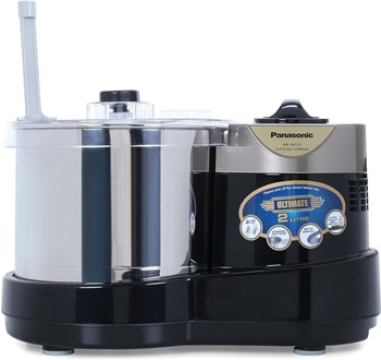 Panasonic MK-SW210 Super Wet Grinder | with Timer & Atta Kneader | Capacity: 2 L | Wet Grinder (Black)