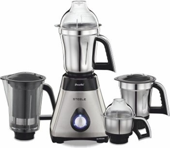 Preethi Steel SupremeMG-208 750 Mixer Grinder (4 Jars Silver/Black) ()