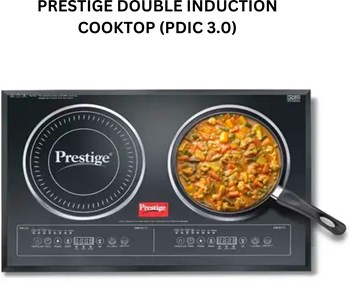 Prestige DOUBLE INDUCTION COOKTOP (PDIC 3.0) Induction Cooktop (Black  Touch Panel)