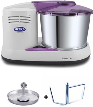ULTRA Perfect S Table Top 2L capacity with Atta Kneader & Coconut Scrapper Wet Grinder (WHITE & PURPLE)