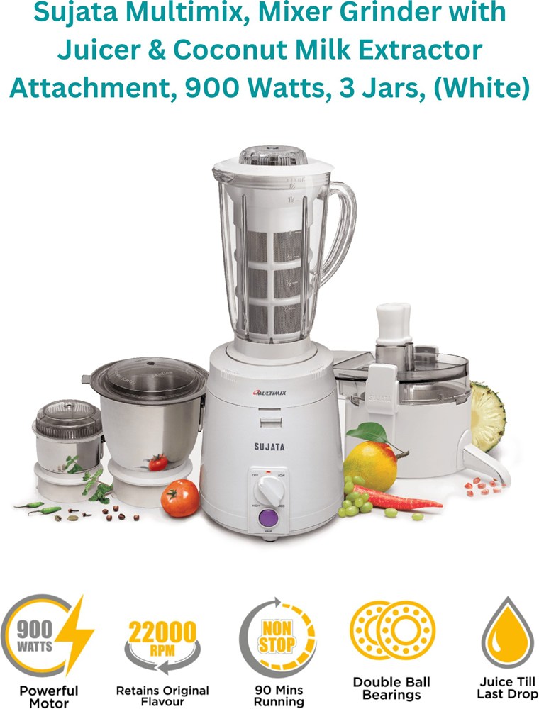 Mix Extractor SUJATA 'S MULTIMIX with Juicer AttachmentCoconut Milk Extractor Dry ...